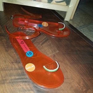 NWOB Katy Perry watermelon sandals sz 10